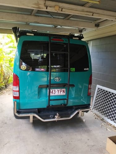 Customer photo review of Black Rear Ladder for Toyota HiAce 200 series 2005-2019