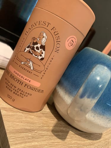 Customer photo review of Chocolate Bone Broth Powder