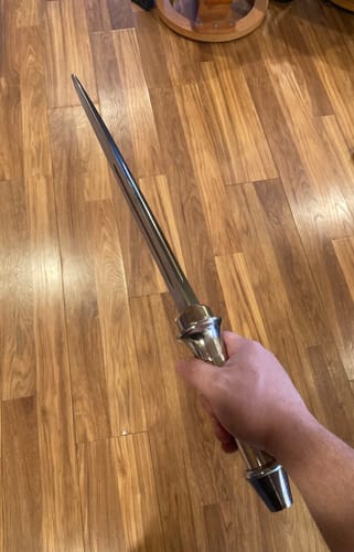 Customer photo review of Supernatural Castiel Angel Blade of Castiel CAS (Spring Steel & D2 Steel versions are Available) with Stand & Sheath from Supernatural Knives