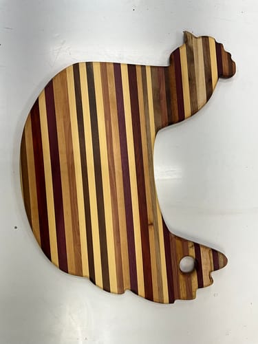 Customer photo review of 15.9x13.5" Chicken Shaped Serving Board Acrylic Router Template