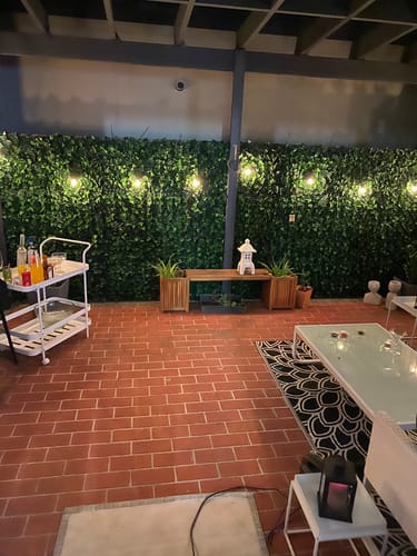 Customer photo review of Artificial Ivy Hedge Panel Fake Vertical Garden 1m x 1m (Indoor or Outdoor) UV Resistant