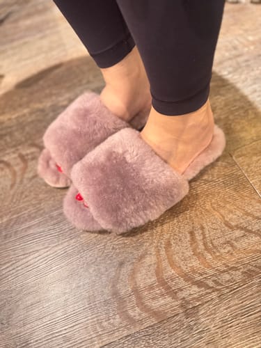 Customer photo review of Westfield Sheepskin Mule Slippers Pink