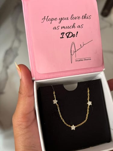 Customer photo review of Anushka Sharma Golden Star Constellation Necklace