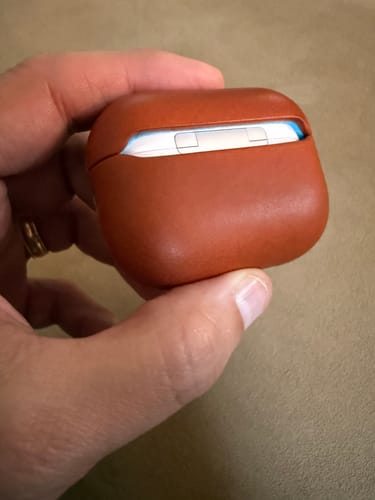 Customer photo review of The Companion Leather AirPods Pro (1st & 2nd Gen) Case - Saddle Tan