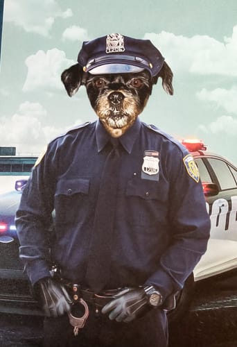 Customer photo review of 'The Police Officer' Personalized Pet Canvas