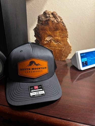 Customer photo review of Custom Leather Patch Hats Richardson 112 Laser Engraved
