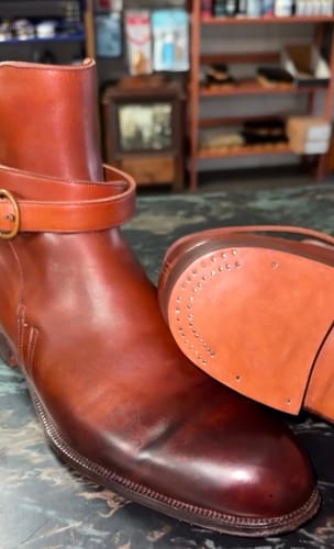 Customer photo review of Rare JOHN LOBB London Bespoke Cognac Strap Jodhpur Boots US 10.5