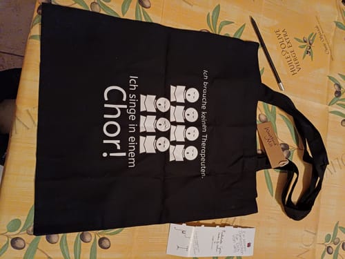 Customer photo review of Lustige Premium Bio Notentasche für Chor-Sängerinnen und Sänger