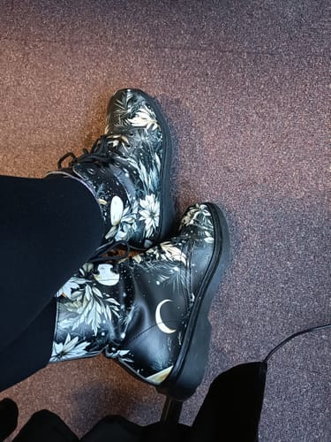 Customer photo review of Dreamweaver Boots - Vegan Leather Doc-Style Boots with Durable Stitched on Soles