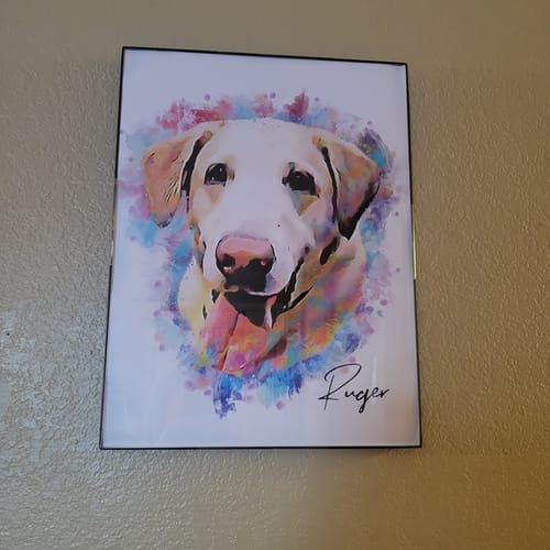 Customer photo review of Personalized Pet Portrait Prints - Neon Color Style