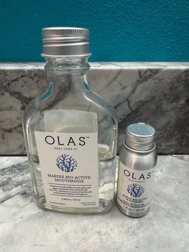 Customer photo review of OLAS Mouthrinse - 30 mL - 5-Pack Aluminum Bottles