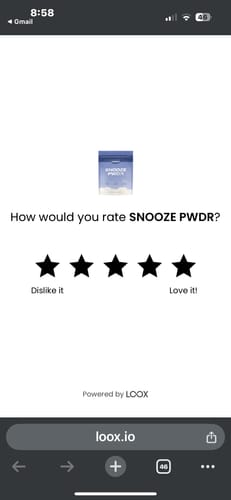 Customer photo review of SNOOZE PWDR