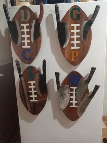 Customer photo review of 16.25x9" Football With Lace Inlay Acrylic Router Template