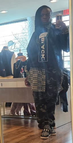 Customer photo review of THE FUTURE IS FEMALE AND BLACK.® Block Sweatshirt