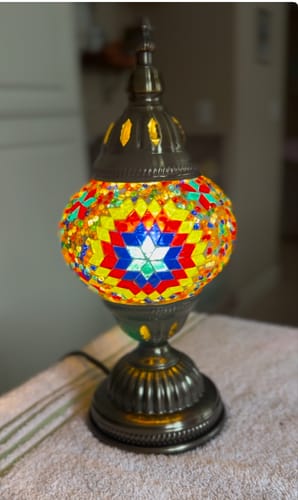 Customer photo review of Turkish Table Mosaic Lamp Kit