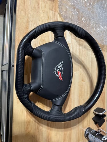 Customer photo review of 1997-2004 Chevrolet Corvette C5 Custom Airbag Cover Replacement for Steering Wheel