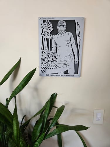 Customer photo review of Memorial Metal Portrait