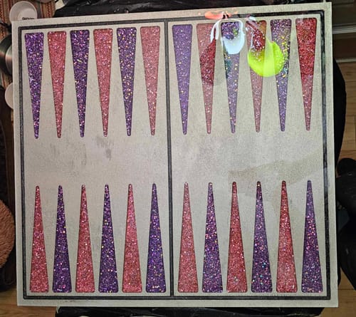 Customer photo review of 23.4x21.25" Backgammon Board 2 Wood Shape Blank - 1/2" Thick
