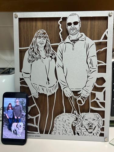 Customer photo review of Custom Metal Portrait