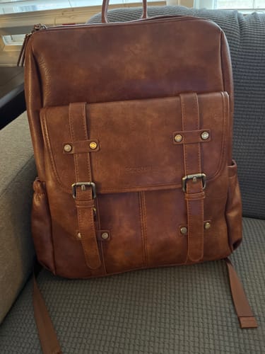 Customer photo review of Scarlett Flip Zipper Vegan 15.6-Inch Backpack