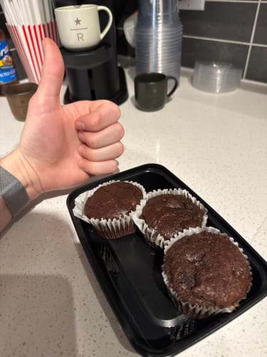 Customer photo review of Chocolate Mighty Muffins