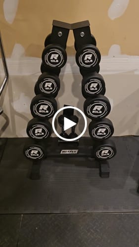Customer video review of RitFit PVC-Coated Round Dumbbells Set with Rack