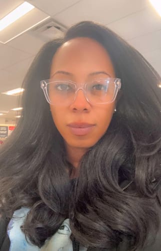 Customer photo review of Sensationnel Curls Kinks Glueless HD 13x6 Lace Front Wig - 13x6 KINKY BLOW OUT 20" - Kinky Edges