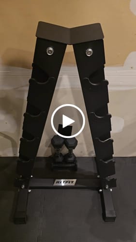 Customer video review of RitFit A-Frame Dumbbell Storage Rack Stand 3/5/6 Pairs