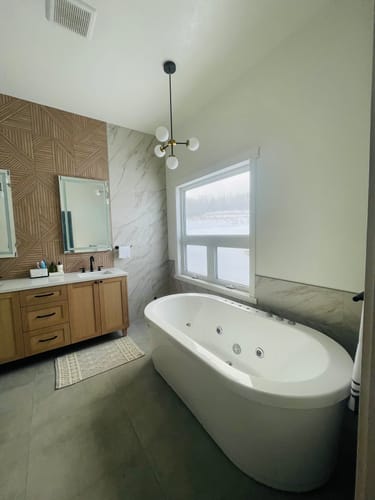 Customer photo review of Bridgeport 72" White Oak Bathroom Vanity, Double Sink
