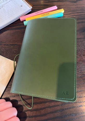 Customer photo review of Refillable Notebook Folio - Olive Green