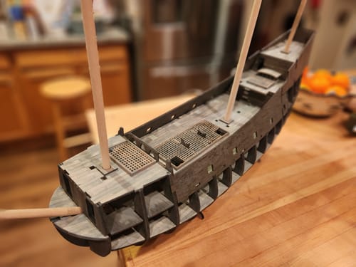 Reseña con foto de un cliente sobre Maqueta el Holandés Errante