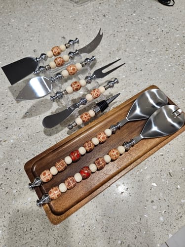 Customer photo review of Wholesale Beadable Utensils DIY Stainless Steel Salad Spoon Fruit Western Food Large Fork Spoon Tableware