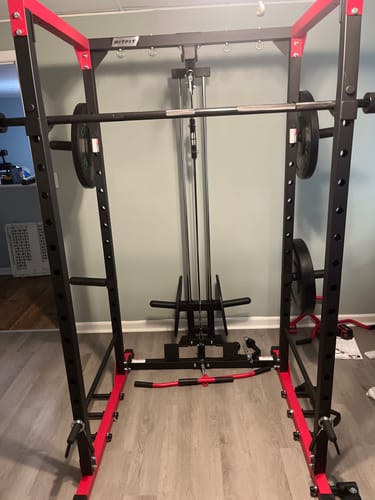 Customer photo review of RitFit PPC02C Squat Rack with LAT Pulldown for Home Gym
