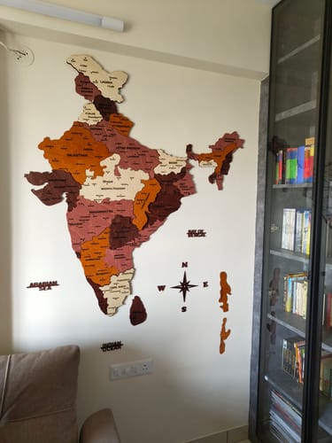 Customer photo review of 3D Wooden India Map-Multicolour
