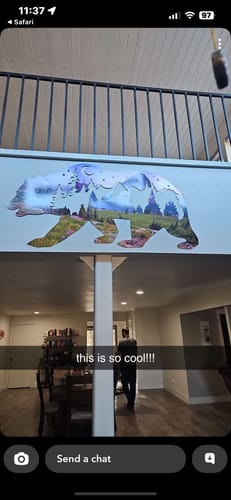 Customer photo review of Limited Edition Glacier National Park Bear - Metal Wall Art