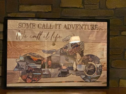 Customer photo review of Personalized Motorcycle Photo Collage Poster Some call it adventure we call it life