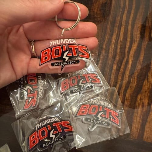 Customer photo review of Customized keychains for businesses