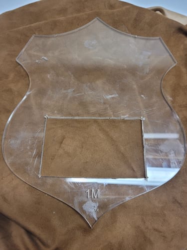 Customer photo review of Award / Taxidermy Mount Plaque Style 1 - Acrylic Router Template