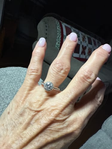 Customer photo review of Moissanite Series Sterling Silver Ring For Women ONE SIZE Adjustable