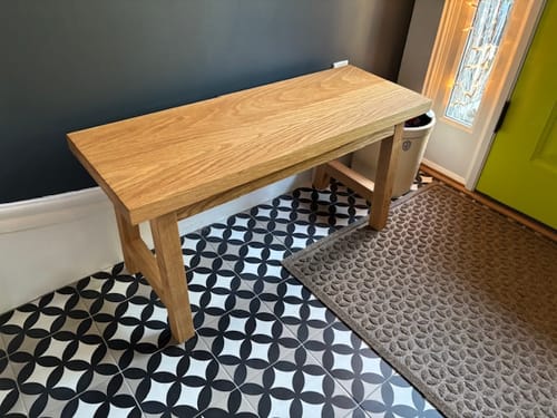 Customer photo review of Modern Trestle Bench