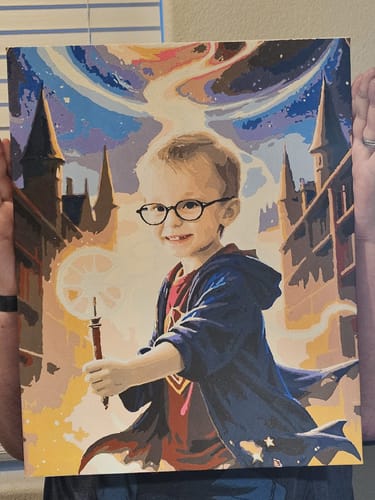 Customer photo review of "Magical Wizard" Paint by Numbers Kit