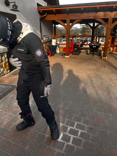 Customer photo review of Men Cargo One Piece Ski Jumpsuit