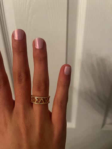 Customer photo review of Bible Acronym God Is Greater Than Highs And Lows Statement Ring