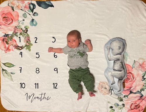 Customer photo review of Birth Pillow Watercolor One