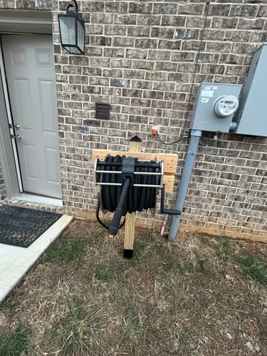 Customer photo review of Wall Mounted Hose Reel-Stainless Steel-Heavy Duty