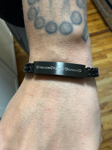 Customer photo review of Double Franco Link ID Bracelet