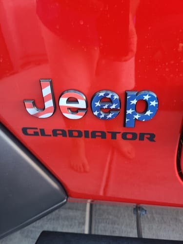 Customer photo review of Emblem Decal set for Jeep Gladiator | American Flag
