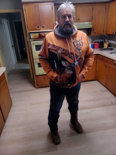 Customer photo review of Maxcorners Custom Name Hunting Deer Orange Style Shirt 3D All Over Printed Clothes