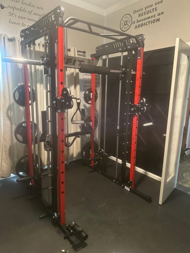 Customer photo review of RitFit M1 Multi-Functional Smith Machine 2.0 with Cable Crossover System and Squat Rack for Home Gym