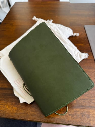 Customer photo review of Refillable Notebook Folio - Olive Green